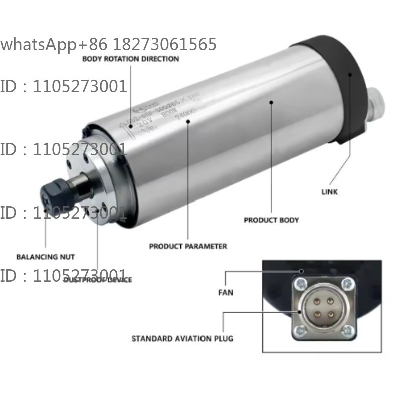 Cnc Spindle Motor - Moteur de broche rond refroidi à