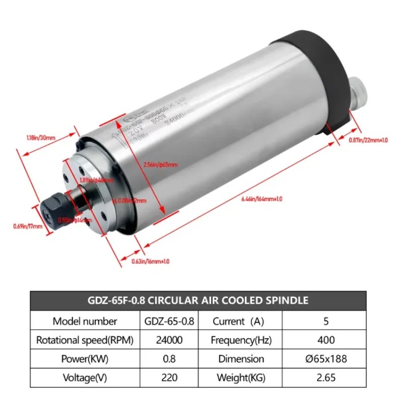 Moteur de broche rond refroidi - Cnc Spindle Motor avis et prix